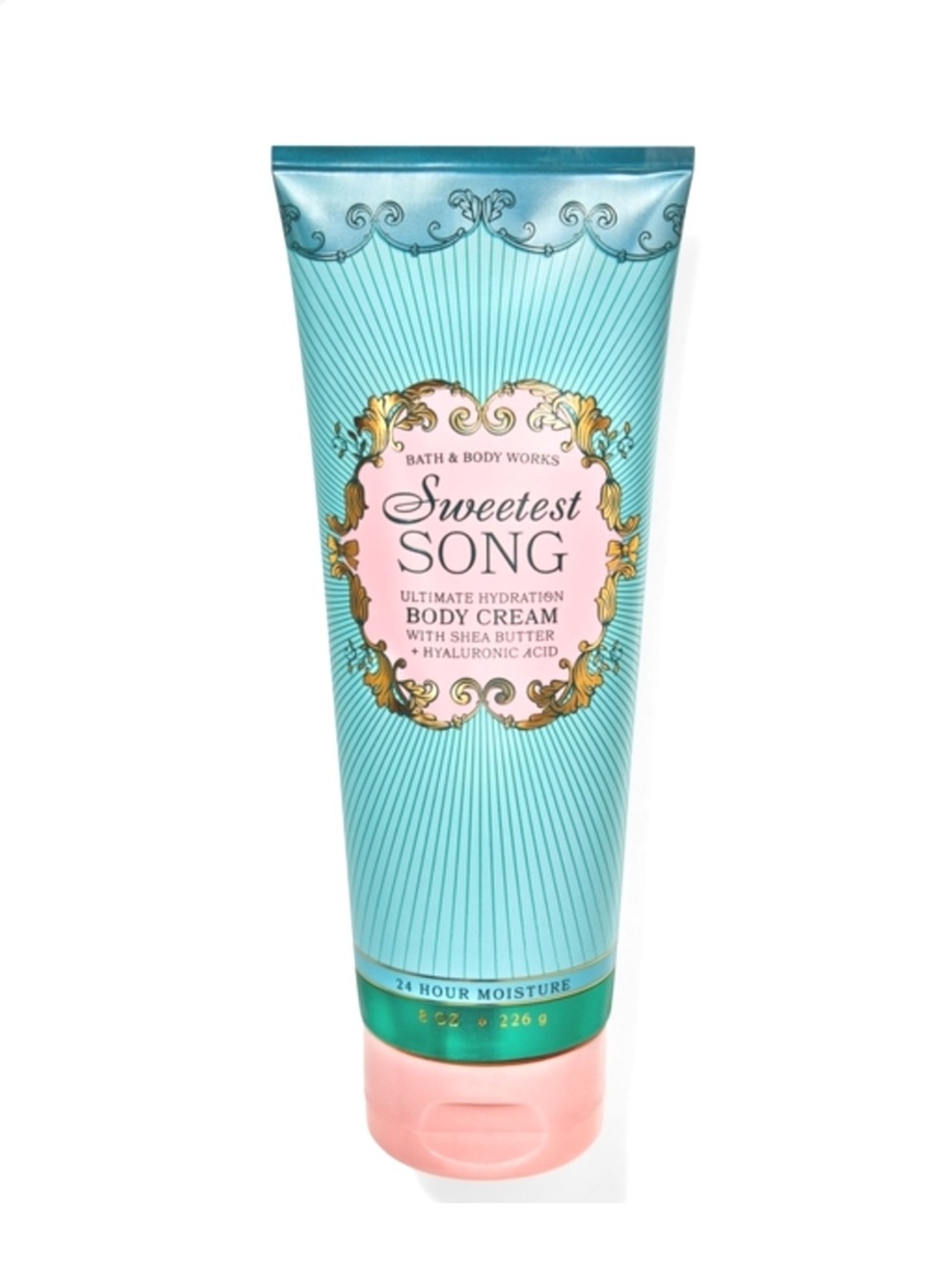 Bath & Body Works Sweetest Song Body Cream - Aqua & Pink with Gold Accents
